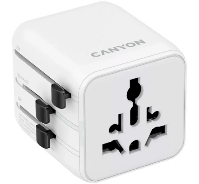 Canyon Перехідник Canyon Travel Adapter OnTour One EU/UK/US/AUS White (CNS-TA1005W)