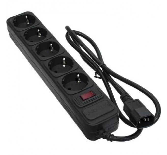Patron Мережевий фільтр живлення Patron 1 m3*1mm2 (SP-1053U) 5 розеток BLACK (EXT-PN-SP-1053U)