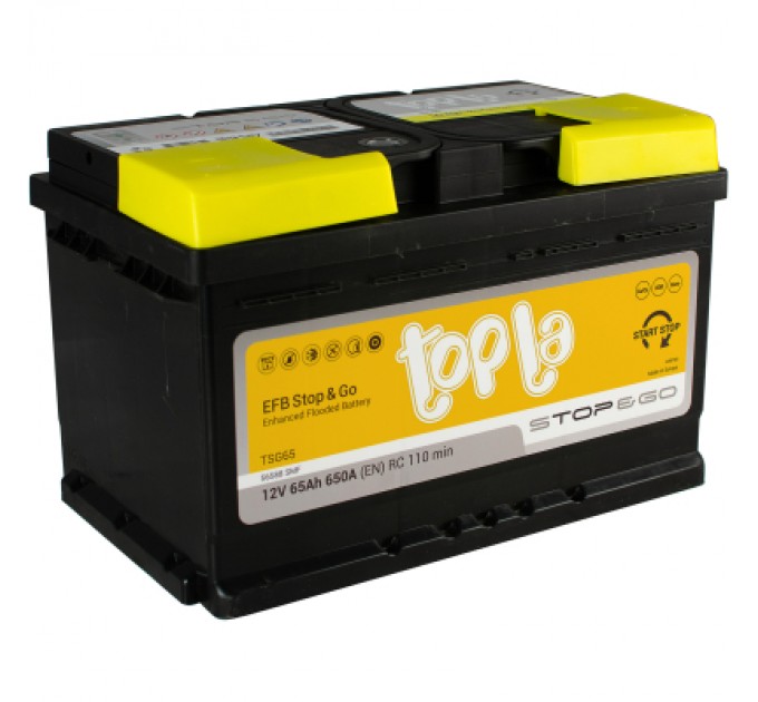Topla Акумулятор автомобільний Topla 65 Ah/12V Topla EFB Euro (112 065)