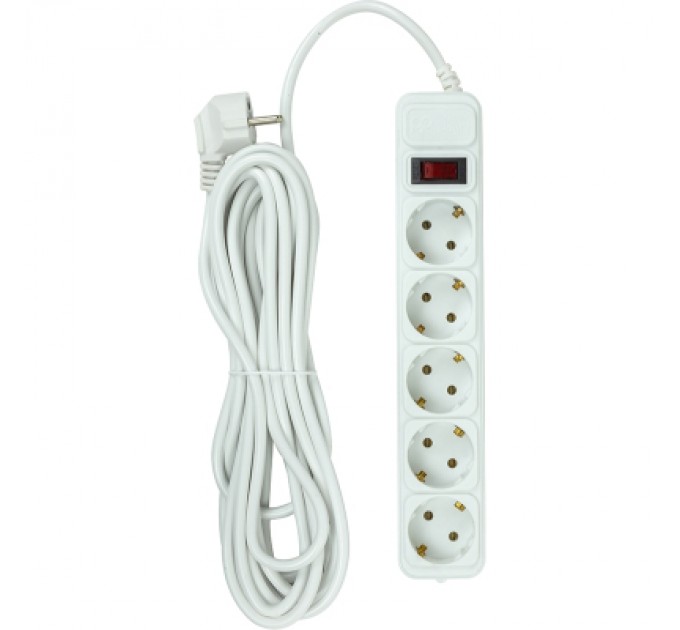 PowerPlant Мережевий фільтр живлення PowerPlant 7м, 5 розеток, євро, 100% мідь (JY-1056/7B) (EX610594)