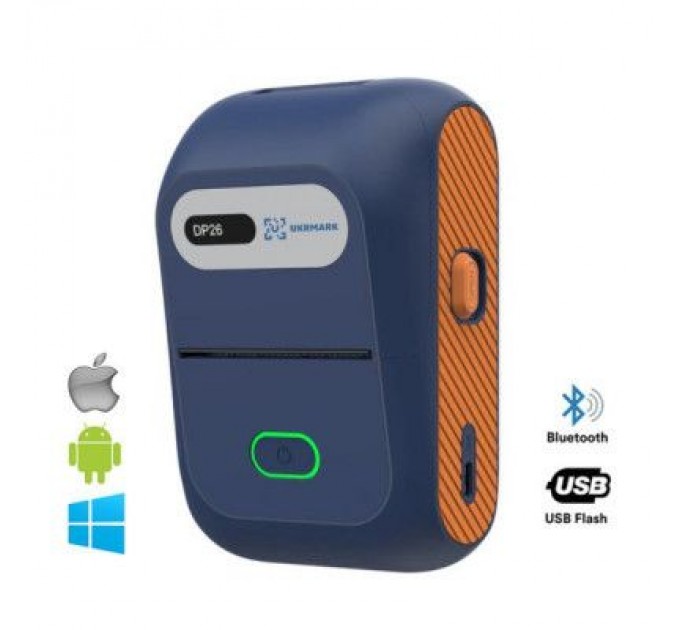 UKRMARK Принтер етикеток UKRMARK DP26BL bluetooth, USB, синій (900884)