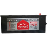 Акумулятор автомобільний NORVEGO ВЕСТА Premium 192A +лів (3) (1350 пуск)