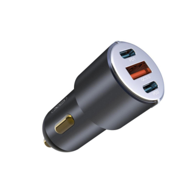 XO Зарядний пристрій XO CC45 1 USB QC 3.0 + 2 Type-C PD (60W) Black (XO-CC45-BK)