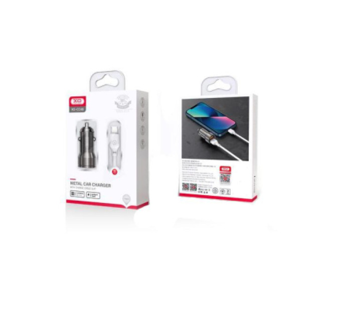 XO Зарядний пристрій XO CC48 2.4A/2 USB + microUSB Grey (XO-CC48m-GR)