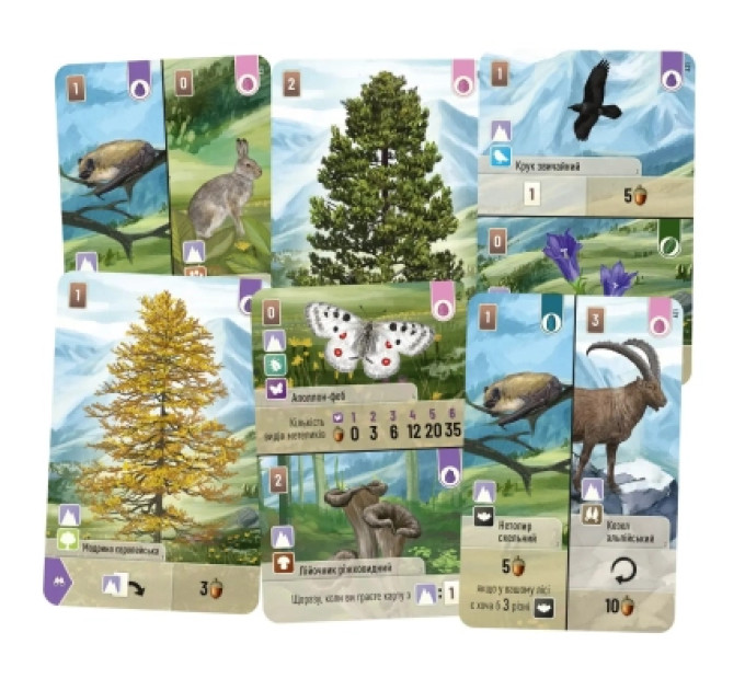 Lord of Boards Настільна гра Lord of Boards Лісова метушня. Альпи (Forest Shuffle: Alpine Expansion) (укр.) доповнення (LOB2405UA)