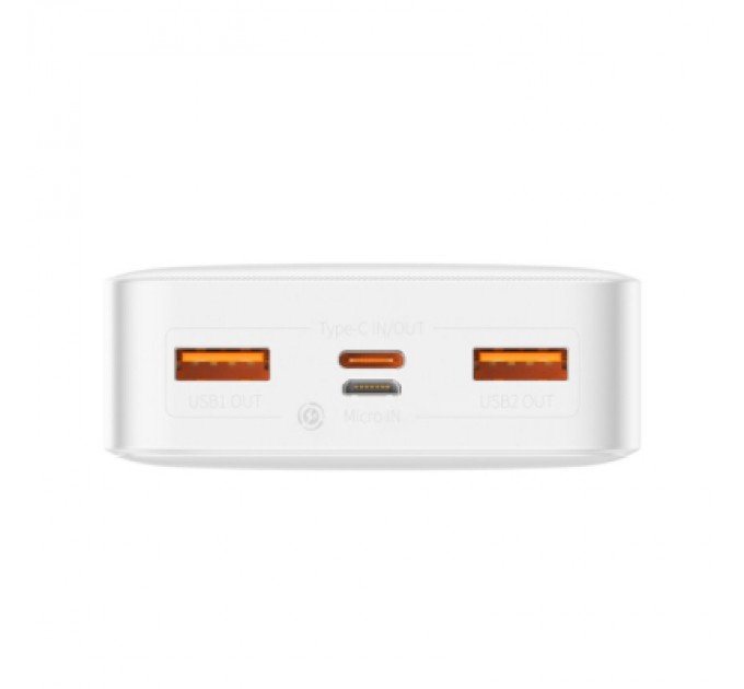 Baseus Батарея універсальна Baseus Bipow 20000mAh, Input(microUSB,Type-C), Output(2хUSB,Type-C), White (PPBD20K)