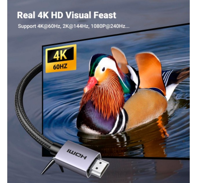 Ugreen Кабель мультимедійний HDMI M to HDMI M 1.0m V2.0 4K60Hz HD153 black Ugreen (25297)