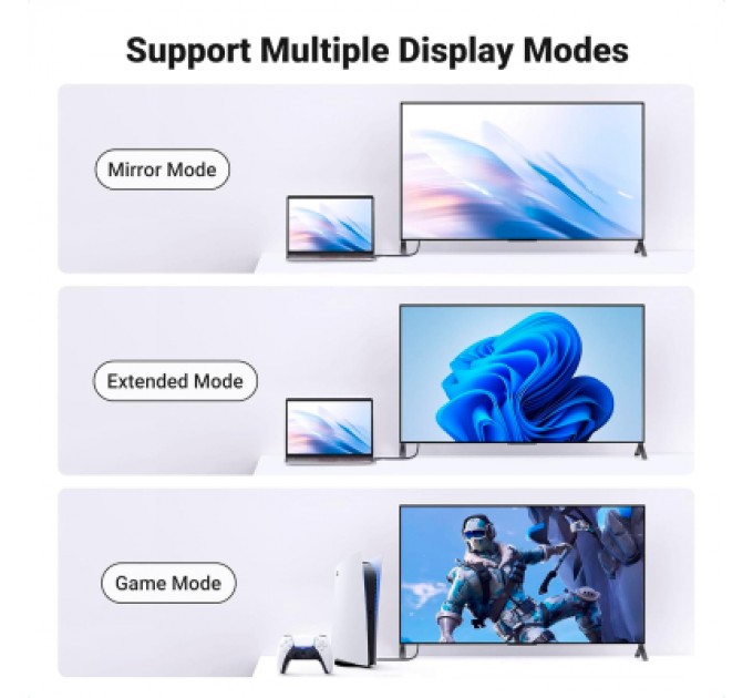 Ugreen Кабель мультимедійний HDMI M to HDMI M 1.0m V2.0 4K60Hz HD153 black Ugreen (25297)