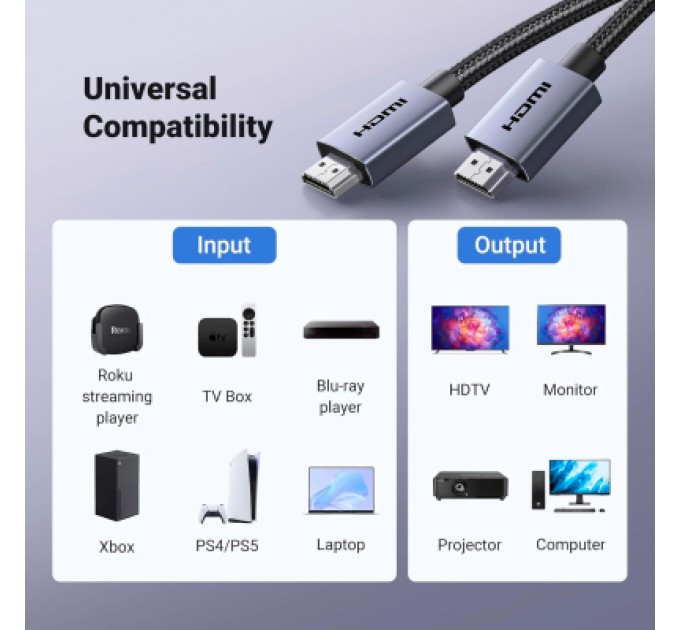 Ugreen Кабель мультимедійний HDMI M to HDMI M 3.0m V2.0 4K60Hz HD153 black Ugreen (25300)