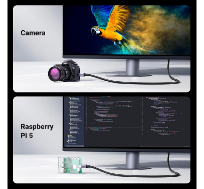 Ugreen Кабель мультимедійний HDMI M to HDMI micro M 1.0m V2.1 8K60Hz HD164 black Ugreen (15516)