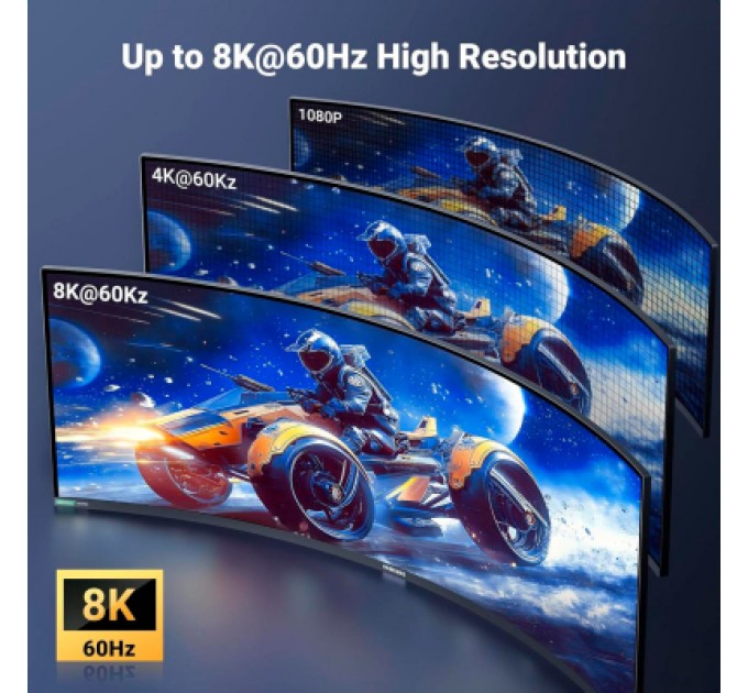 Ugreen Кабель мультимедійний HDMI M to HDMI micro M 1.0m V2.1 8K60Hz HD164 black Ugreen (15516)