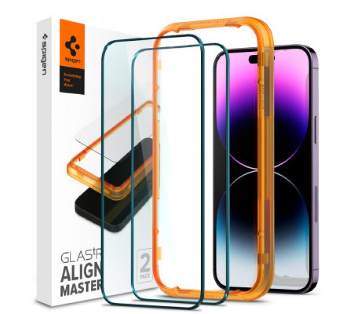 Spigen Скло захисне Spigen Apple Iphone 14 Pro Max Glas tR Align Master FC (2 Pack), Blac (AGL05204)