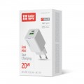 ColorWay Мережевий зарядний пристрій ColorWay GaN Mini 20W PD Port PPS USB (Type-C PD + USB QC4.0) White (CW-CHS062PD-WT)