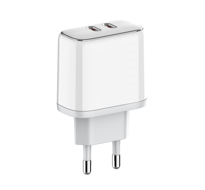 ColorWay Мережевий зарядний пристрій ColorWay Power Delivery Port PPS USB (Type-C PD + Type-C PD) (40W) White (CW-CHS048PD-WT)