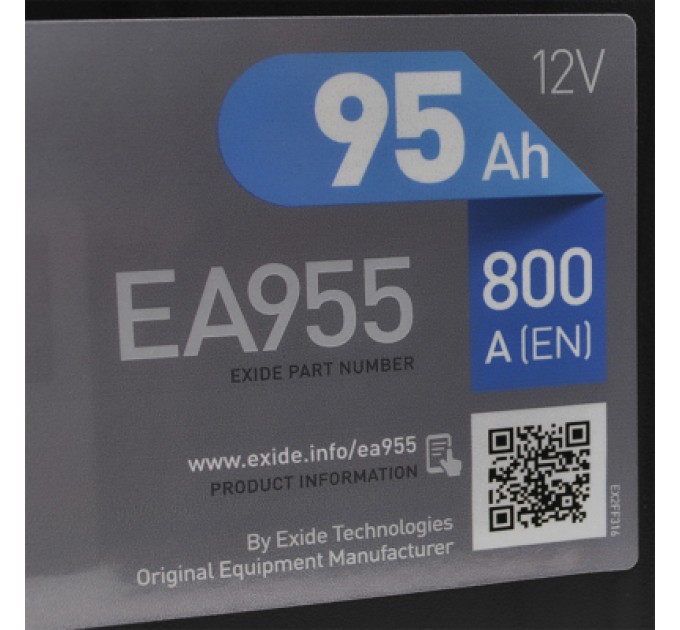 EXIDE Акумулятор автомобільний EXIDE PREMIUM 95A (EA955)