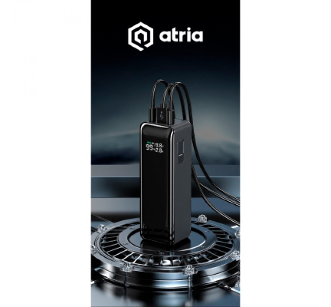 ATRIA Батарея універсальна Atria 30000mAh PD/3.1/160W(Max)80W+80W, QC/3.0/22.5W, Blue (WPD-160SB)