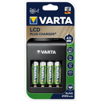 Мережевий зарядний пристрій Varta LCD Plug Charger + 4 х Ni-Mh AA 2100 mAh (57687101441)