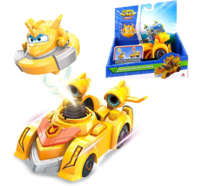 Super Wings Ігровий набір Super Wings Spinning Vehicle Золотий Хлопчик (Golden Boy) (EU770331)