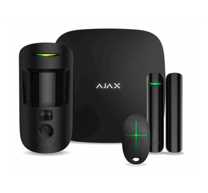 Ajax Ajax StarterKit Cam HDR (8EU) UA black комплект охоронної сигналізації