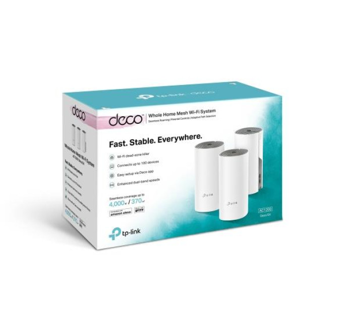 TP-Link Домашня Mesh Wi-Fi система (3шт у комплекті), арт. Deco E4(3-Pack)