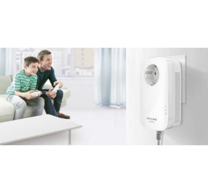 TP-Link Гігабітний Powerline адаптер з вбудованою розеткою , TL-PA8010PKIT TP-LINK