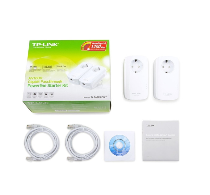 TP-Link Гігабітний Powerline адаптер з вбудованою розеткою , TL-PA8010PKIT TP-LINK