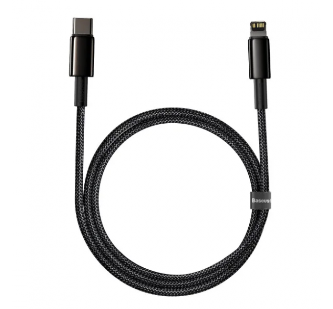 Baseus Кабель Baseus Tungsten Gold USB Type-C - Lightning (M/M), 20W, 1 м Black (6953156232037)