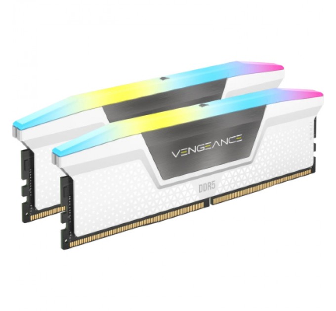 Corsair Модуль пам'яті для комп'ютера DDR5 32GB (2x16GB) 6400 MHz Vengeance RGB White Corsair (CMK32GX5M2B6400Z36W)