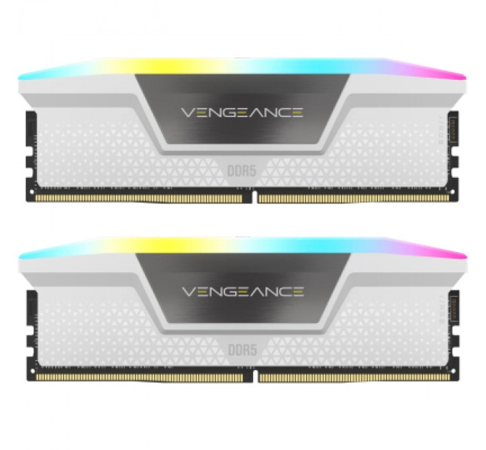 Corsair Модуль пам'яті для комп'ютера DDR5 32GB (2x16GB) 6000 MHz Vengeance RGB White Corsair (CMH32GX5M2E6000Z36W)