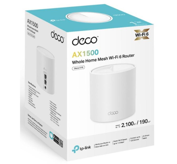 TP-Link Mesh-система (1 шт у комплекті), Deco X10(1-pack) TP-LINK