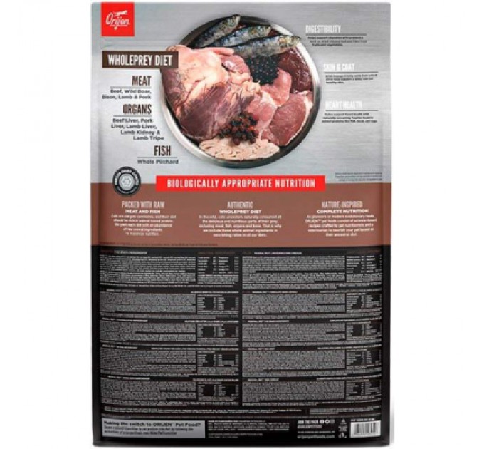 Orijen Сухий корм для кішок Orijen Regional Red зі смаком м'яса та риби 5.4 кг (0064992282547)