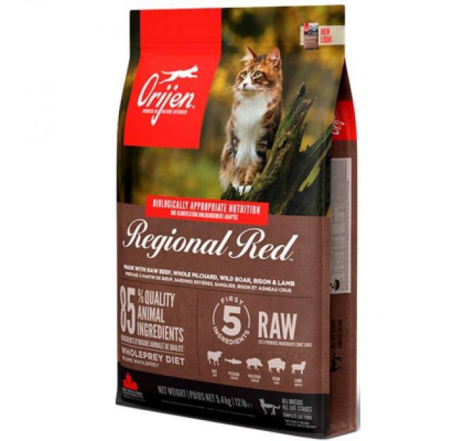 Orijen Сухий корм для кішок Orijen Regional Red зі смаком м'яса та риби 5.4 кг (0064992282547)