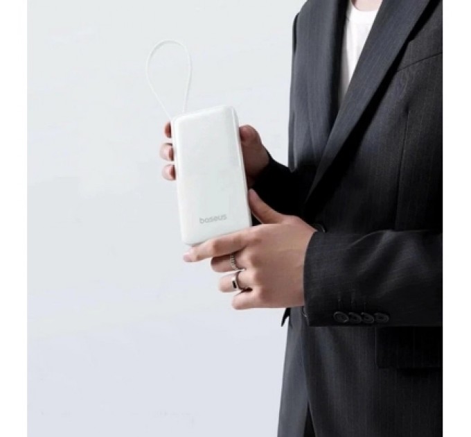 Baseus Батарея універсальна Baseus Bipow 2 20000mAh 20W with USB-C cable white (P10077101213-01)