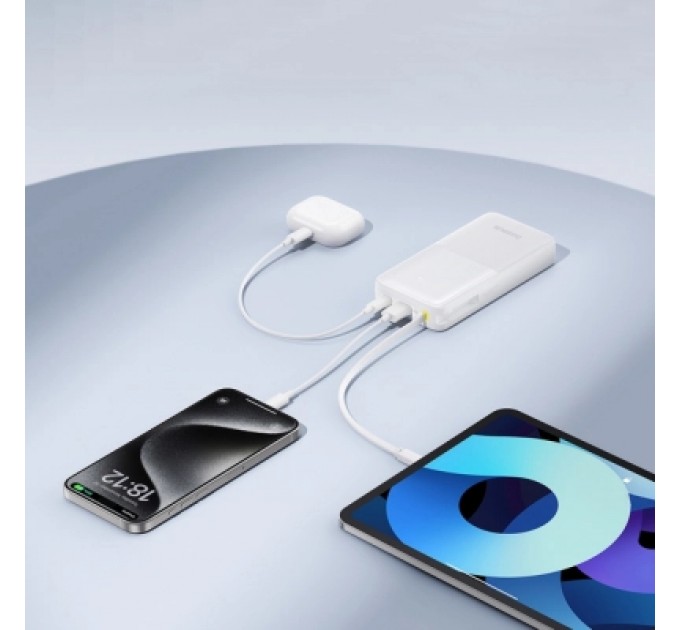 Baseus Батарея універсальна Baseus Bipow 2 20000mAh 20W with USB-C cable white (P10077101213-01)