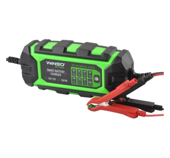 WINSO Зарядний пристрій для автомобільного акумулятора WINSO PRO 8LEDs 4A, 6V/12V, 4-120Ah (139310)