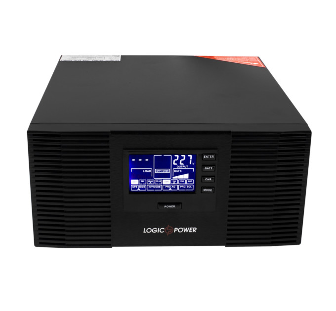 LogicPower Джерело безперебійного живлення LogicPower LPM-PSW-1500VA (1050 Вт), Lin.int., AVR, 2 x евро, метал