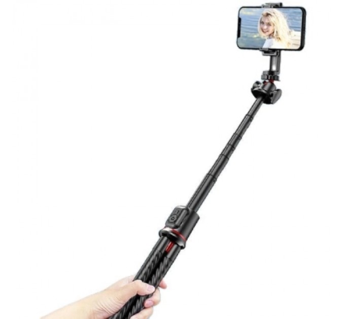 RTAKO Штатив RTAKO C03 Octopus Extendable Tripod Selfie Stick (with Detachable Phone Holder) Black (6942063212416)
