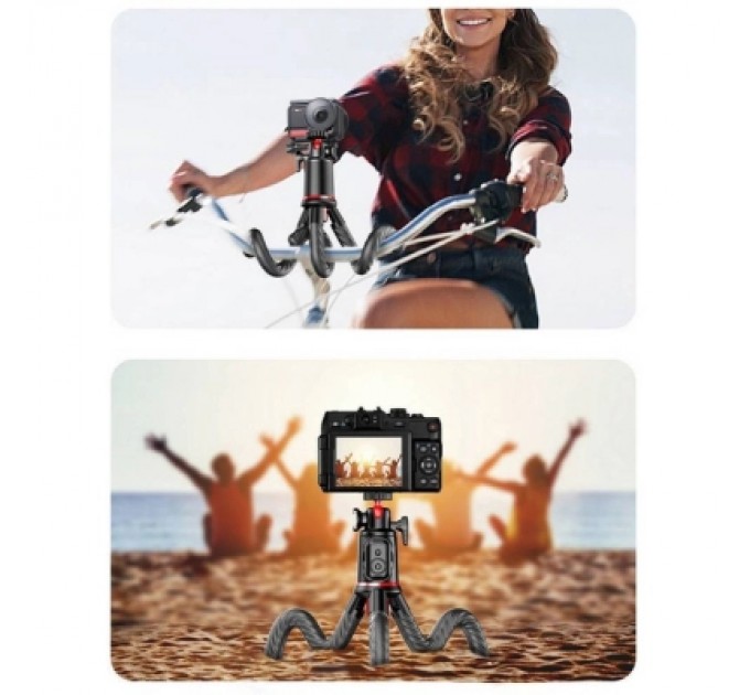 RTAKO Штатив RTAKO C03 Octopus Extendable Tripod Selfie Stick (with Detachable Phone Holder) Black (6942063212416)