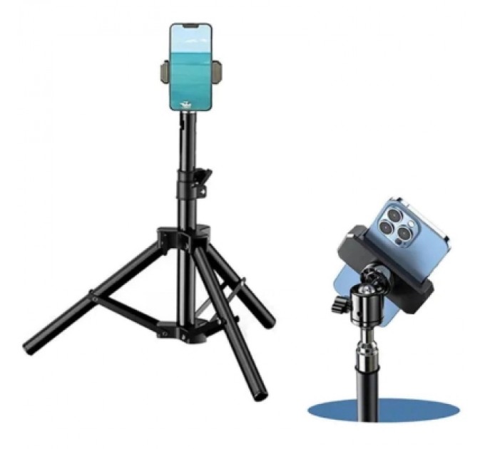 RTAKO Штатив RTAKO ZJ-ZB01 55CM Matte Finish Carbon Steel Tripod Black (6930539528246)