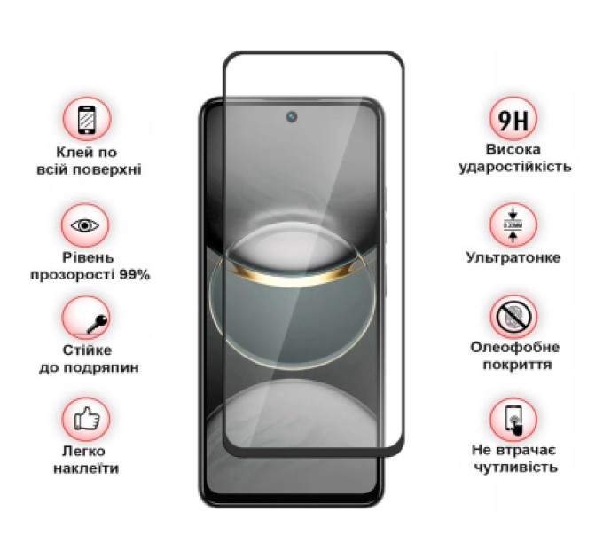 BeCover Скло захисне BeCover Tecno Spark 30 Pro (KL7) Black (713080)