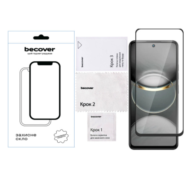 BeCover Скло захисне BeCover Tecno Spark 30 Pro (KL7) Black (713080)