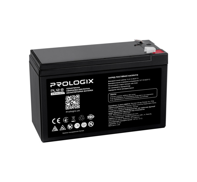 Prologix Акумуляторна батарея Prologix 12V 8AH (PL12-8) AGM