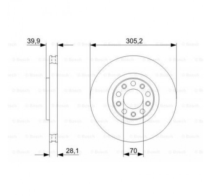 Bosch Гальмівний диск Bosch 0 986 479 291