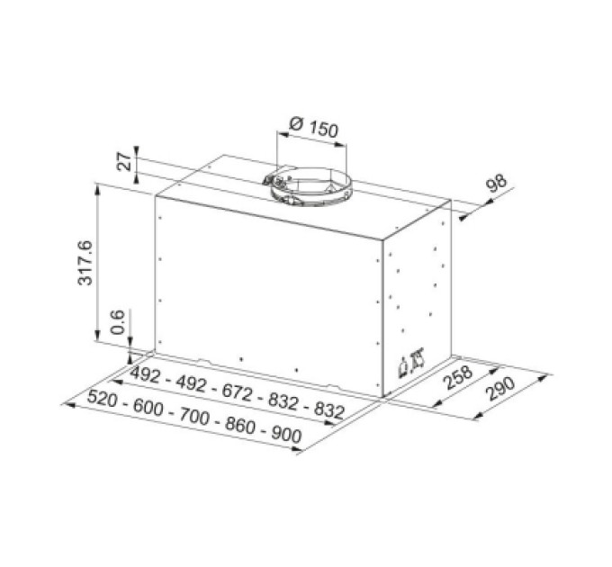 Franke Витяжка кухонна Franke Box Flush Basic FBFE LG A52 (305.0729.554)