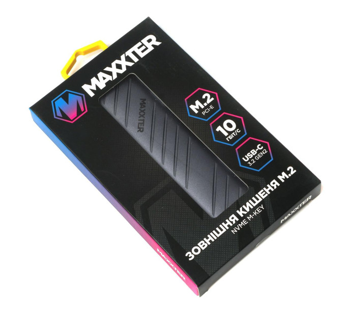 Maxxter Зовнішня кишеня Maxxter M.2 NVMe PCIe, USB 3.2 Type-C, Metal, Black (EHDE-2280S-01)