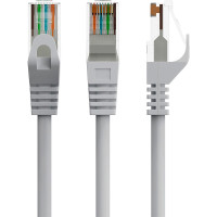Патч-корд UTP Cablexpert (PP6U-CU-0.25M) Cat.6, литий, 50u" штекер із засувкою, 0.25 м, сірий