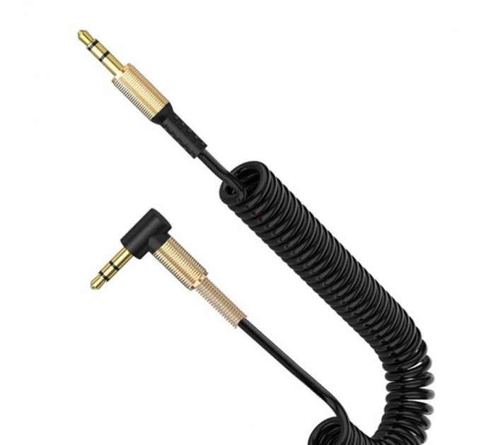 SkyDolphin Аудіо-кабель SkyDolphin SR08 Spring Wire 3.5 мм - 3.5 мм (M/M), 1 м, Black (SDAUX-000062)