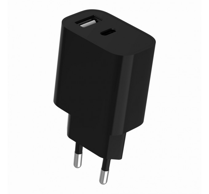 Gembird Мережевий зарядний пристрій Gembird (1USBх2.4A + 1USB-Cх2.4A) Black (TA-UC-2AC12-01-BK)