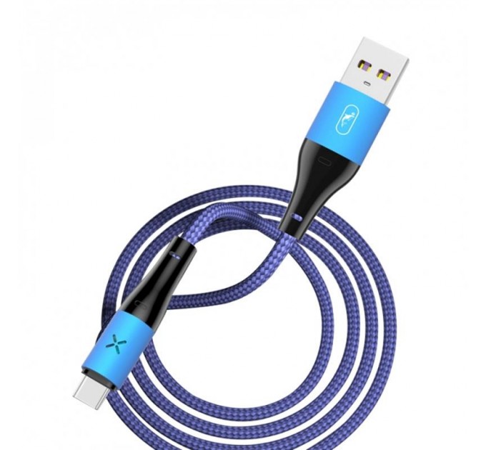 SkyDolphin Кабель SkyDolphin S49T LED Aluminium Alloy USB - USB Type-C (M/M), 1 м, Blue (SDUSB-000568)