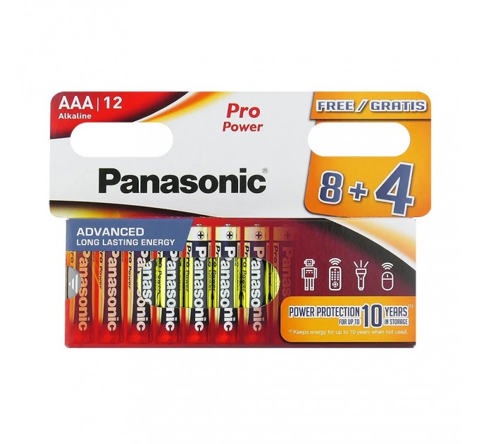 Panasonic Батарейка Panasonic Pro Power AAA/LR03 BL 12(8+4)шт